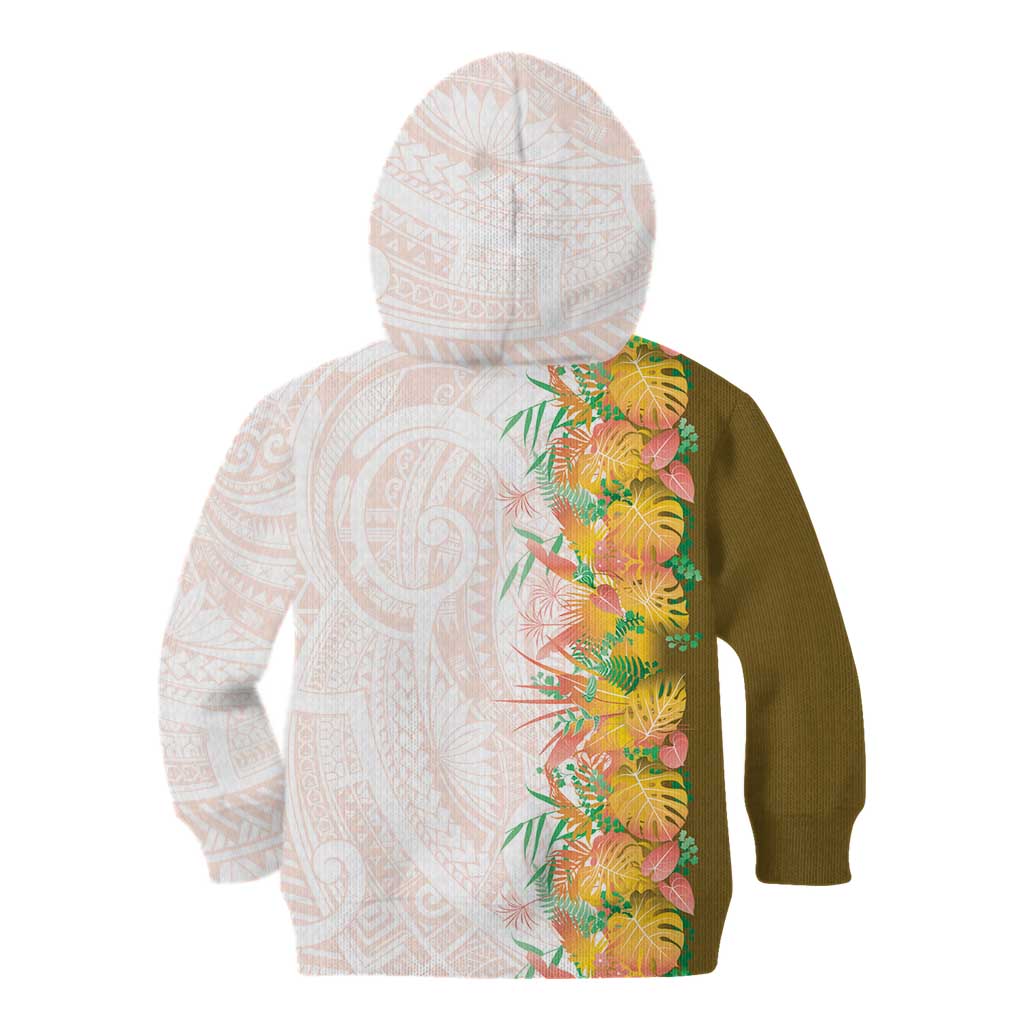 Hawaii Tropical Plant Lenalena Kid Hoodie Vibrant Polynesian Pattern