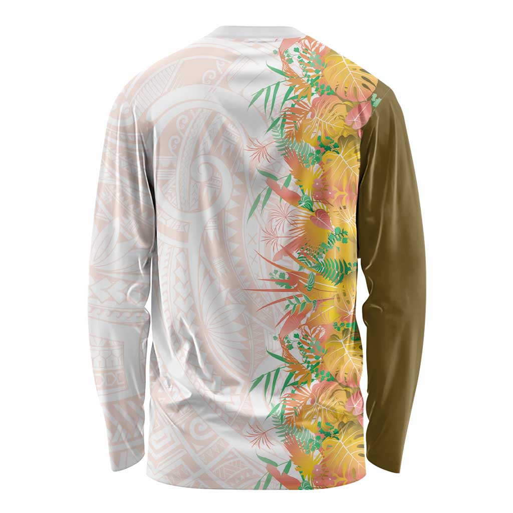 Hawaii Tropical Plant Lenalena Long Sleeve Shirt Vibrant Polynesian Pattern