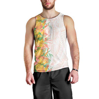 Hawaii Tropical Plant Lenalena Men Tank Top Vibrant Polynesian Pattern