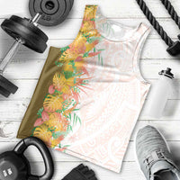 Hawaii Tropical Plant Lenalena Men Tank Top Vibrant Polynesian Pattern