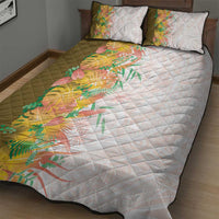Hawaii Tropical Plant Lenalena Quilt Bed Set Vibrant Polynesian Pattern