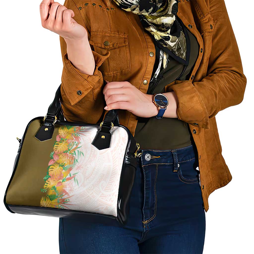 Hawaii Tropical Plant Lenalena Shoulder Handbag Vibrant Polynesian Pattern