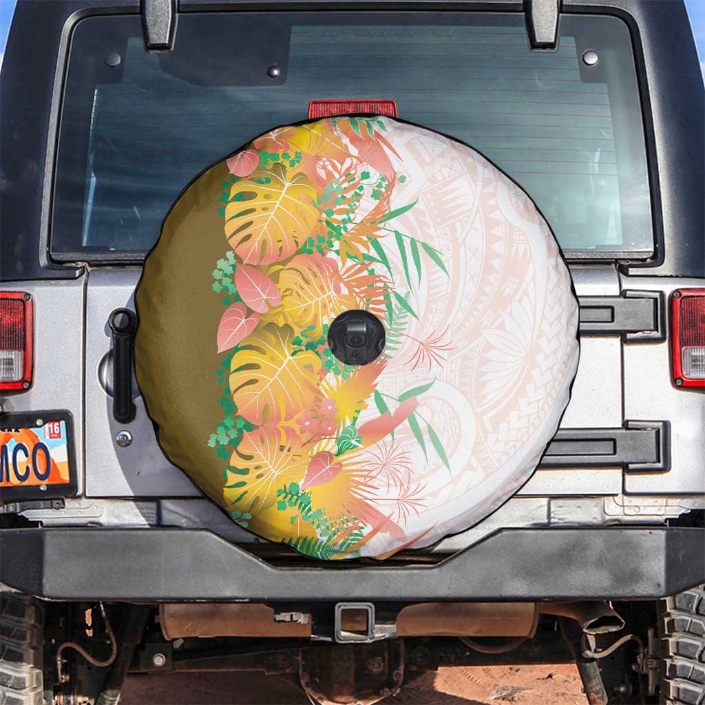 Hawaii Tropical Plant Lenalena Spare Tire Cover Vibrant Polynesian Pattern