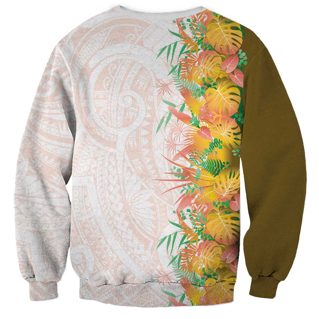 Hawaii Tropical Plant Lenalena Sweatshirt Vibrant Polynesian Pattern
