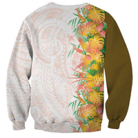 Hawaii Tropical Plant Lenalena Sweatshirt Vibrant Polynesian Pattern