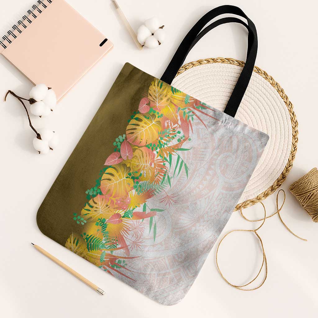 Hawaii Tropical Plant Lenalena Tote Bag Vibrant Polynesian Pattern