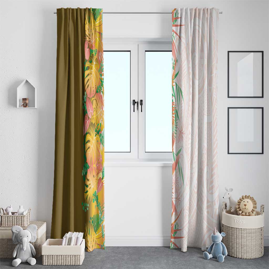 Hawaii Tropical Plant Lenalena Window Curtain Vibrant Polynesian Pattern