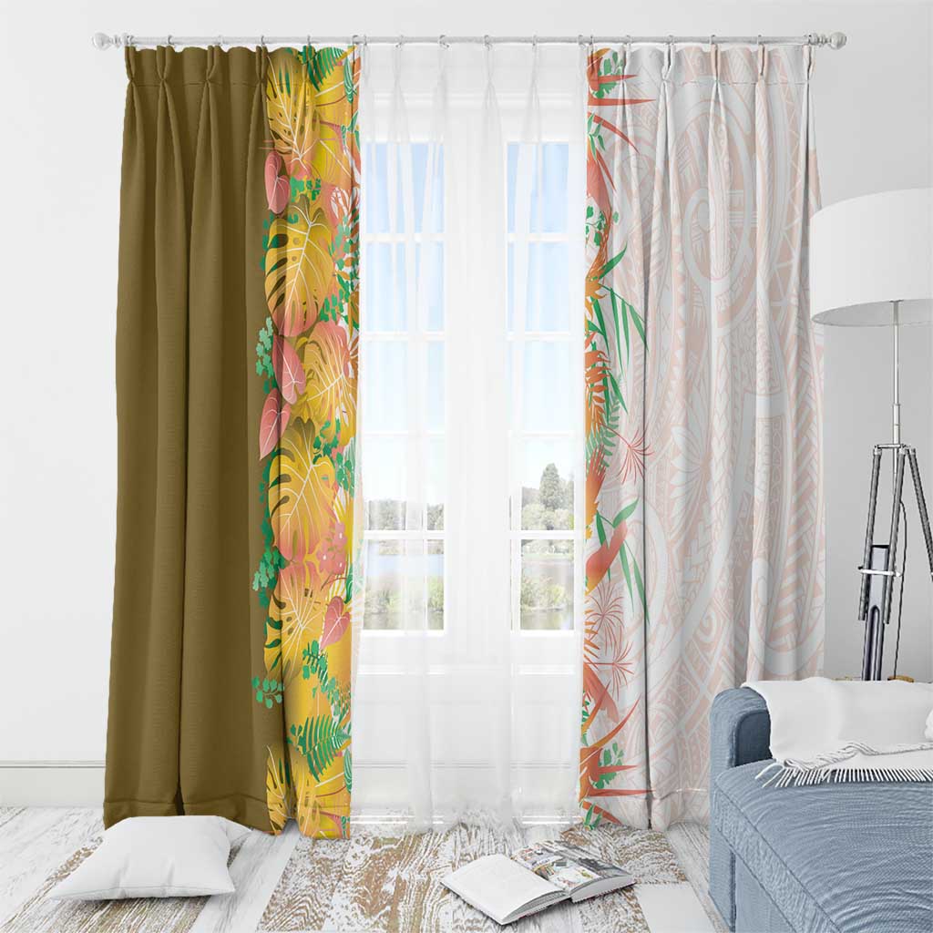 Hawaii Tropical Plant Lenalena Window Curtain Vibrant Polynesian Pattern