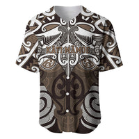 Personalised Maori Kati Mamoe Baseball Jersey Silver Fern Kowhaiwhai Art