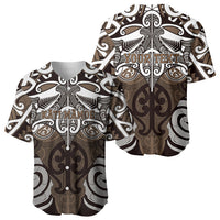 Personalised Maori Kati Mamoe Baseball Jersey Silver Fern Kowhaiwhai Art