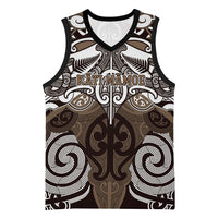 Personalised Maori Kati Mamoe Basketball Jersey Silver Fern Kowhaiwhai Art