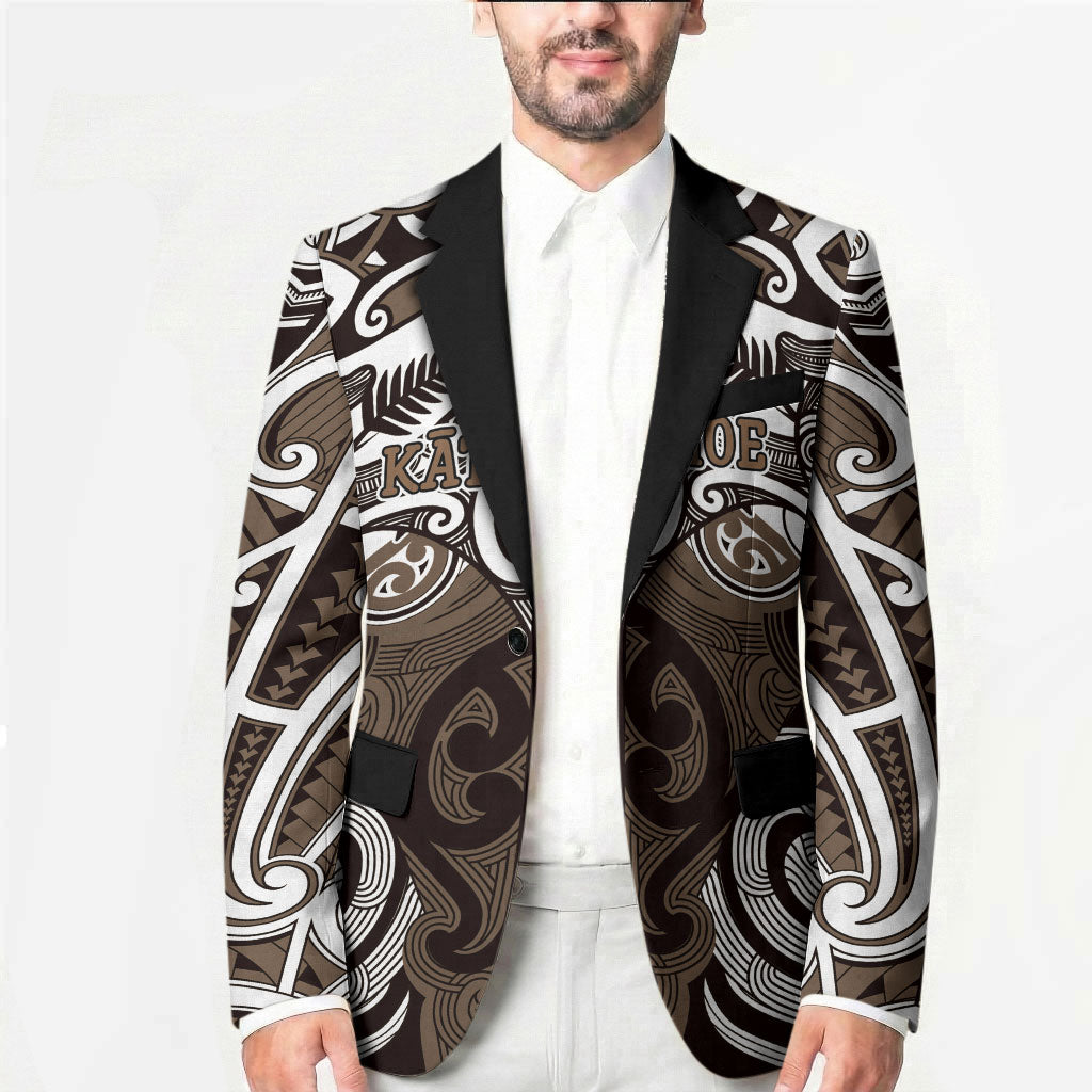Personalised Maori Kati Mamoe Blazer Silver Fern Kowhaiwhai Art