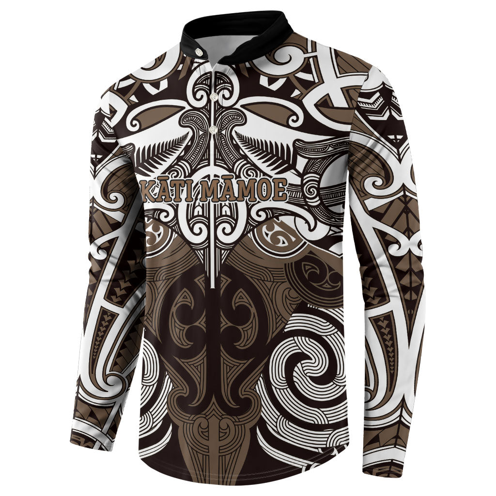 Personalised Maori Kati Mamoe Button Sweatshirt Silver Fern Kowhaiwhai Art