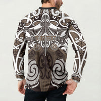 Personalised Maori Kati Mamoe Button Sweatshirt Silver Fern Kowhaiwhai Art