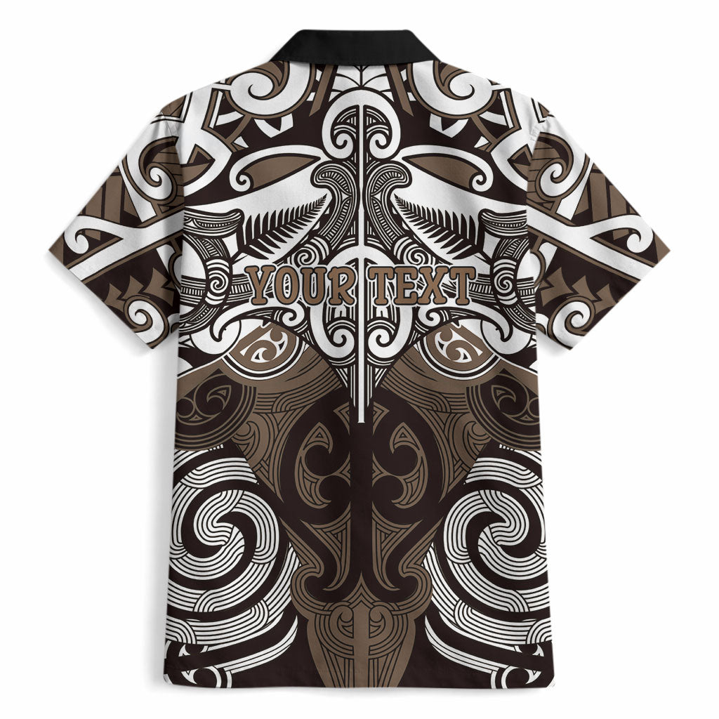 Personalised Maori Kati Mamoe Hawaiian Shirt Silver Fern Kowhaiwhai Art