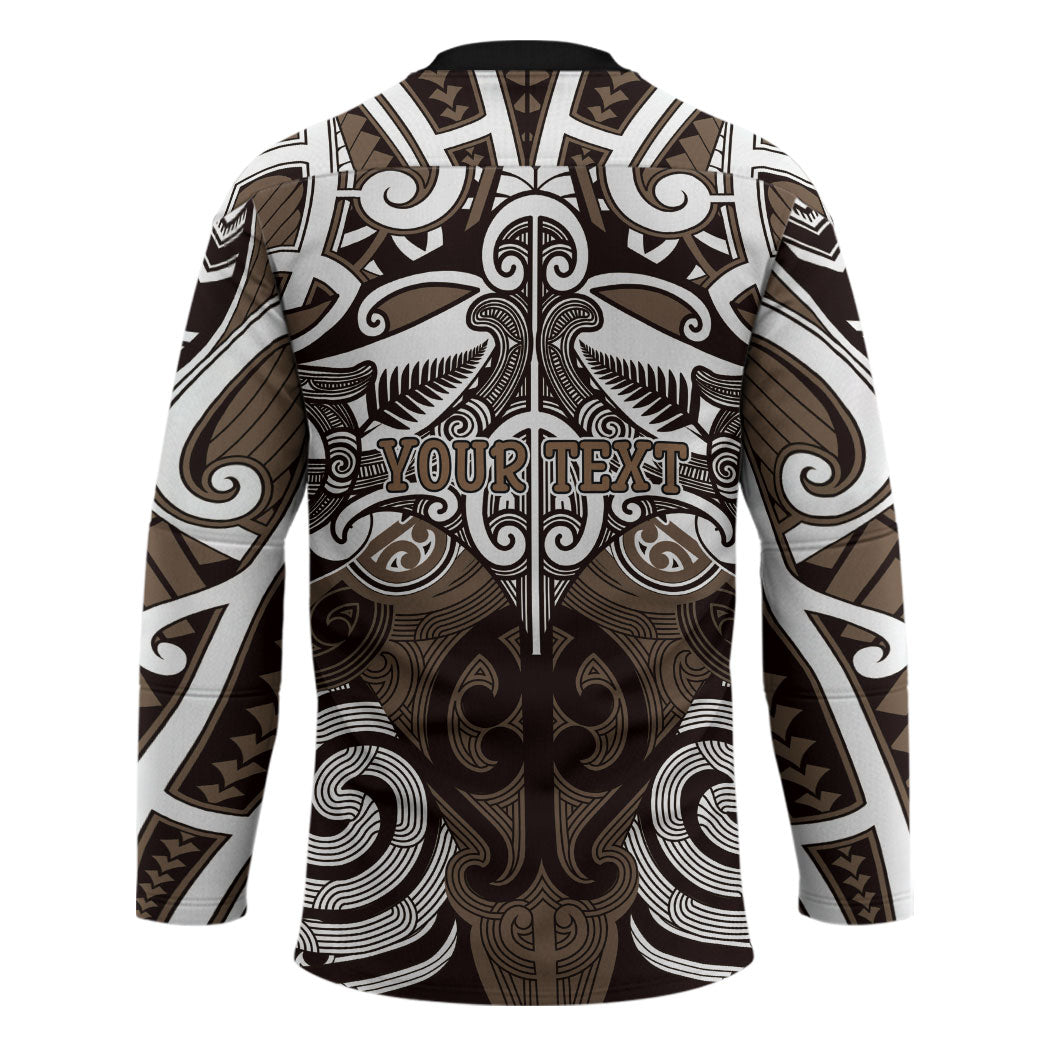 Personalised Maori Kati Mamoe Hockey Jersey Silver Fern Kowhaiwhai Art