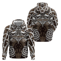 Personalised Maori Kati Mamoe Hoodie Silver Fern Kowhaiwhai Art