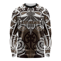 Personalised Maori Kati Mamoe Long Sleeve Shirt Silver Fern Kowhaiwhai Art