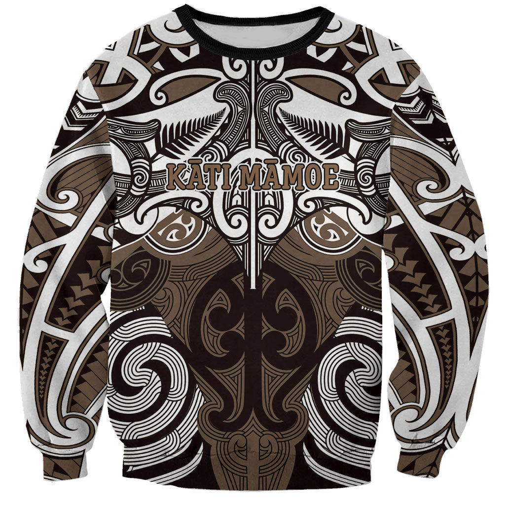 Personalised Maori Kati Mamoe Sweatshirt Silver Fern Kowhaiwhai Art