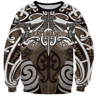 Personalised Maori Kati Mamoe Sweatshirt Silver Fern Kowhaiwhai Art