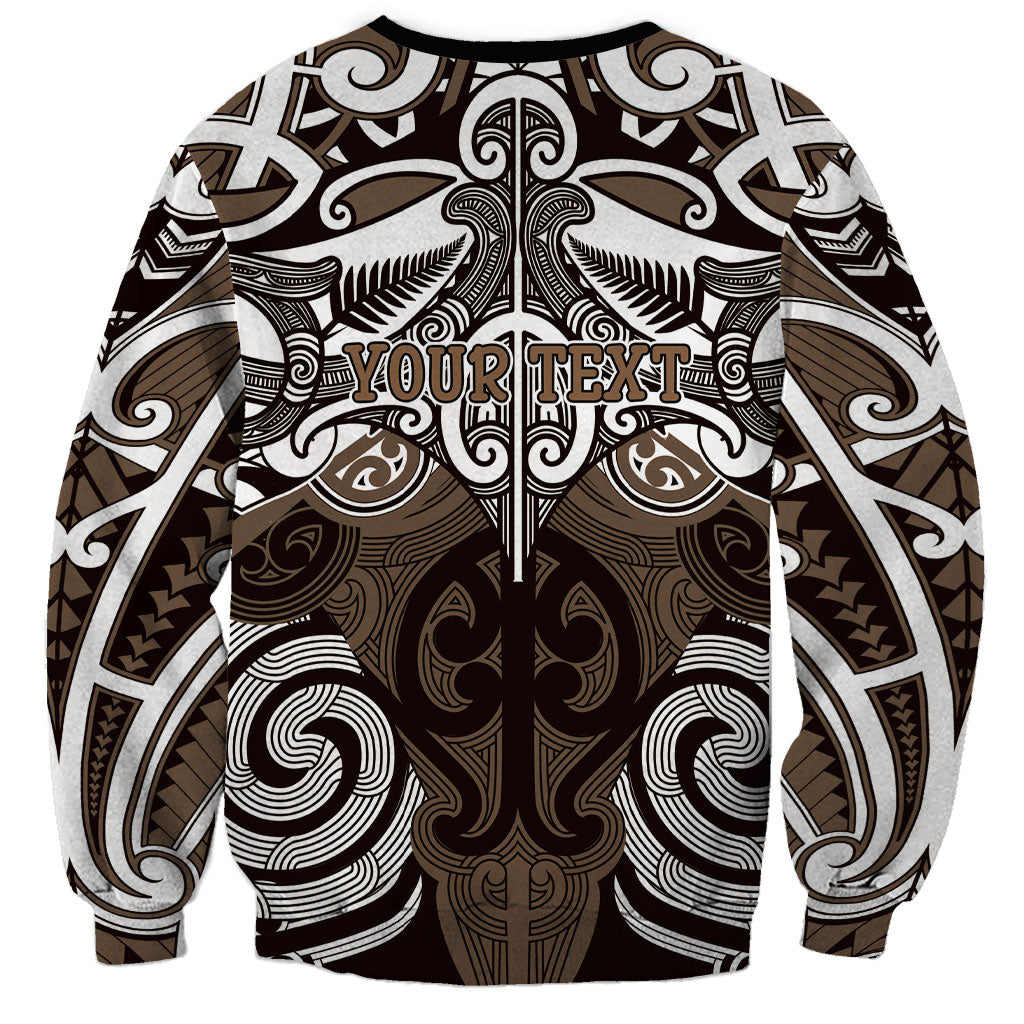 Personalised Maori Kati Mamoe Sweatshirt Silver Fern Kowhaiwhai Art