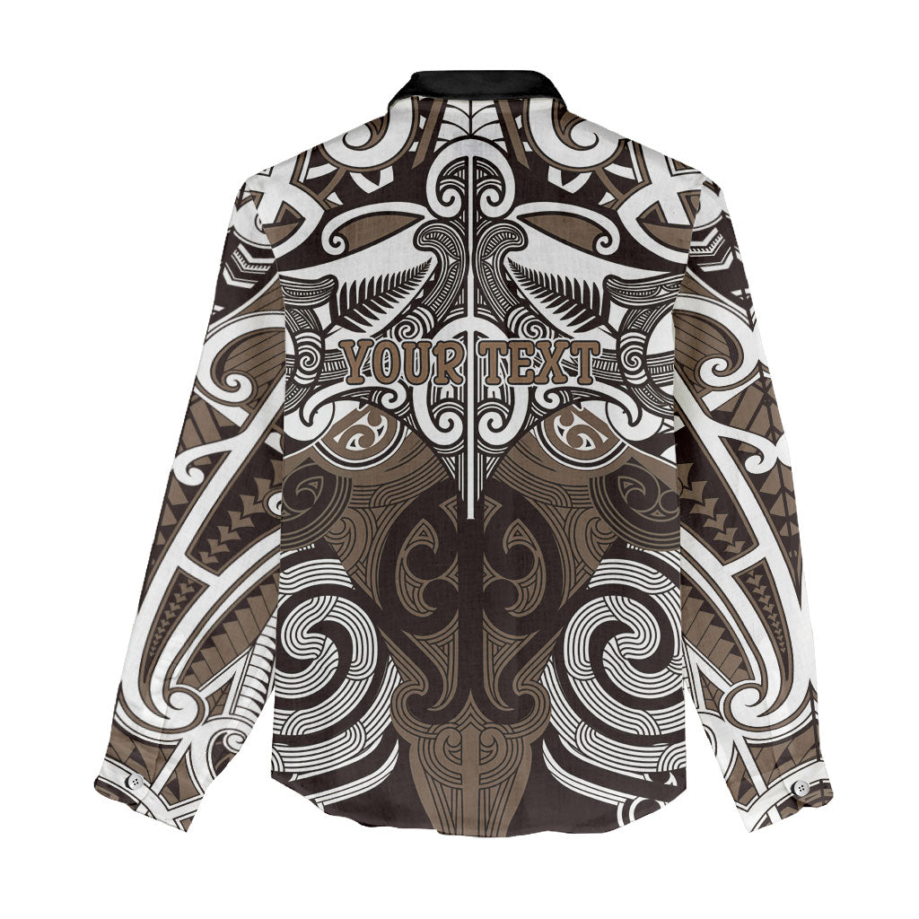 Personalised Maori Kati Mamoe Women Casual Shirt Silver Fern Kowhaiwhai Art