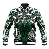 Personalised Maori Ngai Tahu Baseball Jacket Silver Fern Kowhaiwhai Art