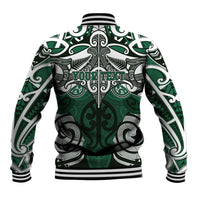 Personalised Maori Ngai Tahu Baseball Jacket Silver Fern Kowhaiwhai Art