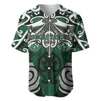 Personalised Maori Ngai Tahu Baseball Jersey Silver Fern Kowhaiwhai Art