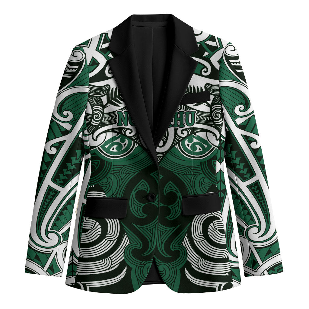 Personalised Maori Ngai Tahu Blazer Silver Fern Kowhaiwhai Art