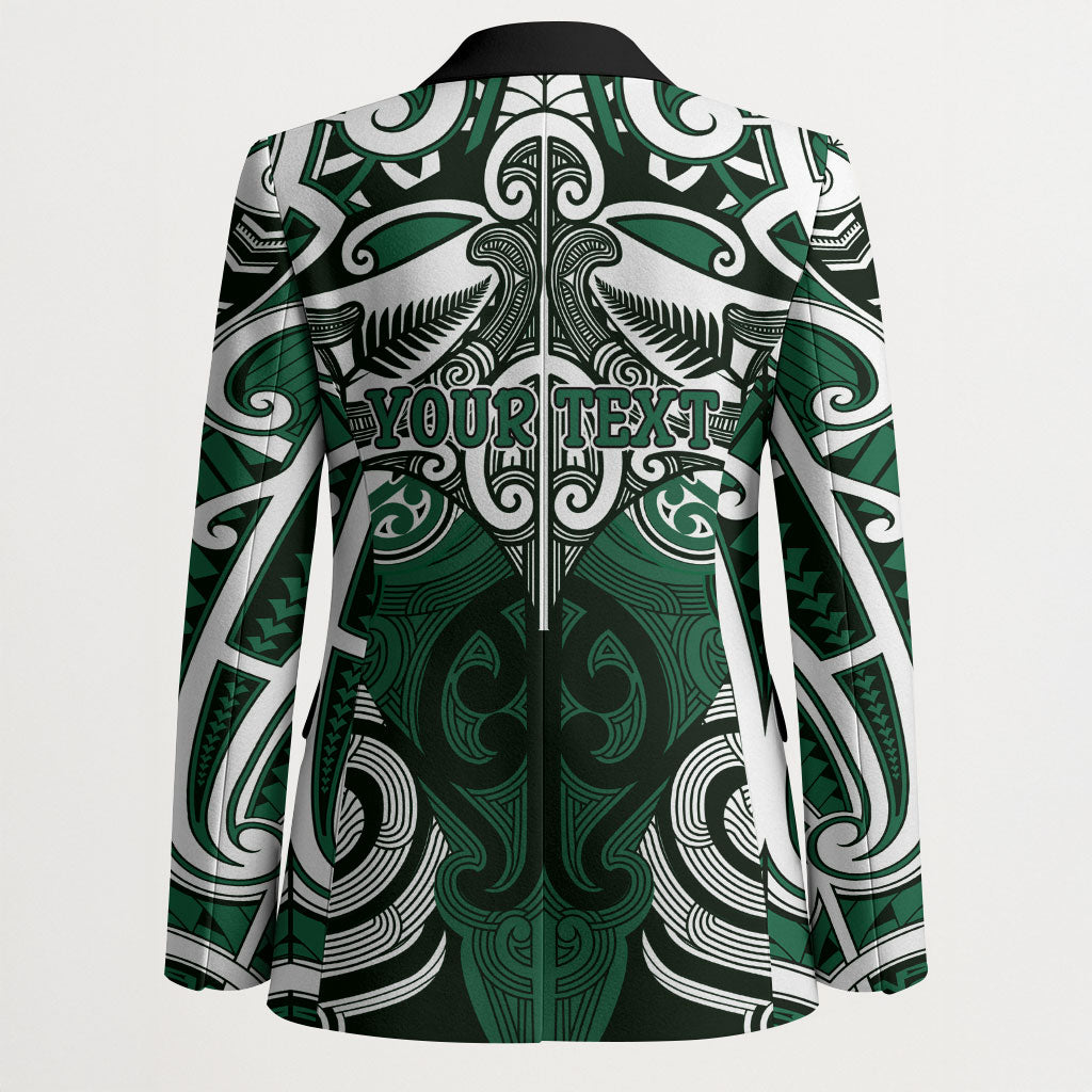 Personalised Maori Ngai Tahu Blazer Silver Fern Kowhaiwhai Art