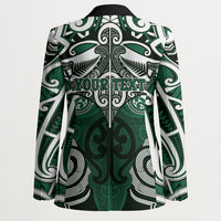 Personalised Maori Ngai Tahu Blazer Silver Fern Kowhaiwhai Art