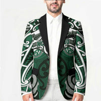 Personalised Maori Ngai Tahu Blazer Silver Fern Kowhaiwhai Art