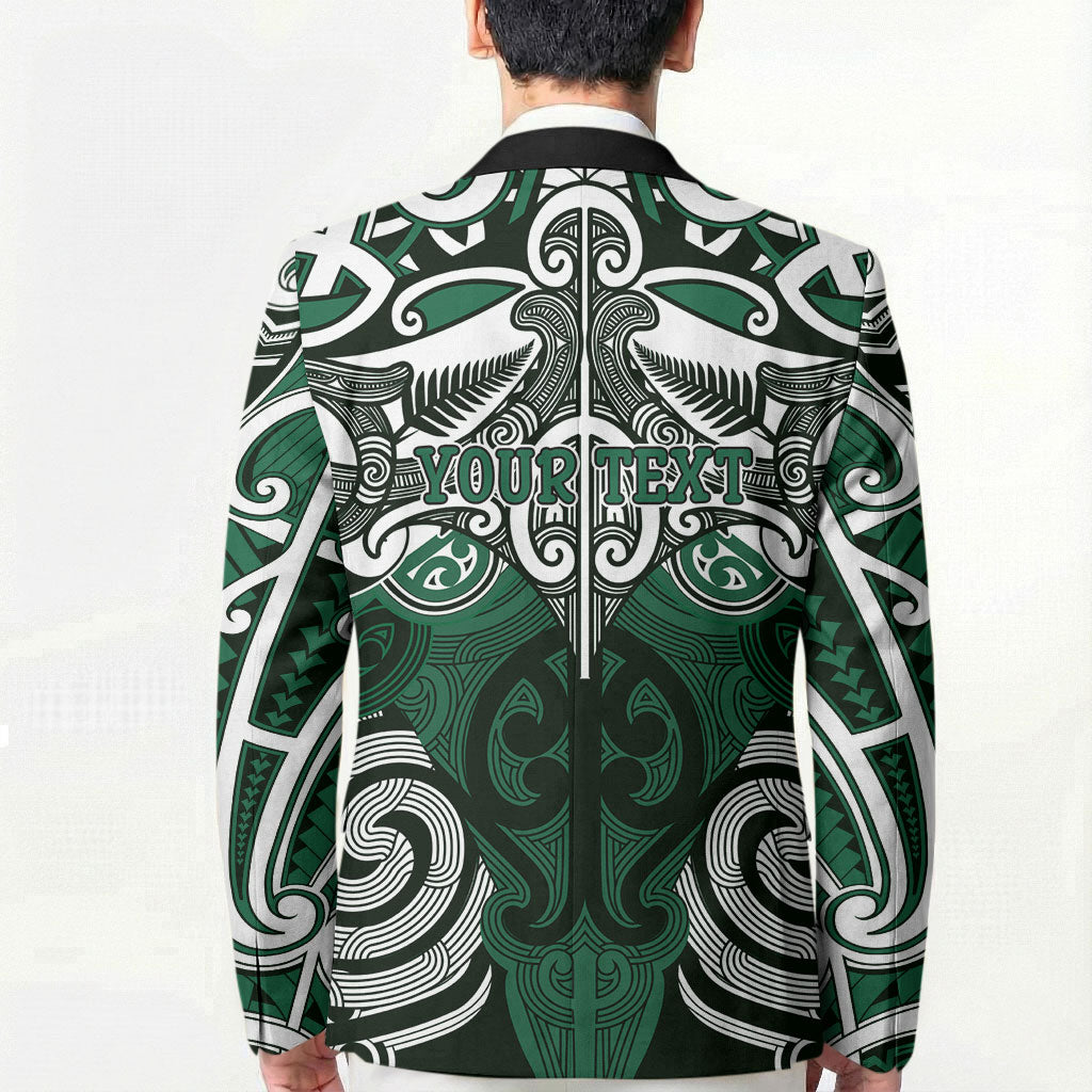 Personalised Maori Ngai Tahu Blazer Silver Fern Kowhaiwhai Art