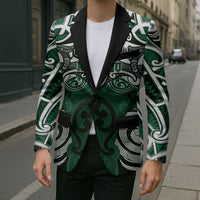 Personalised Maori Ngai Tahu Blazer Silver Fern Kowhaiwhai Art