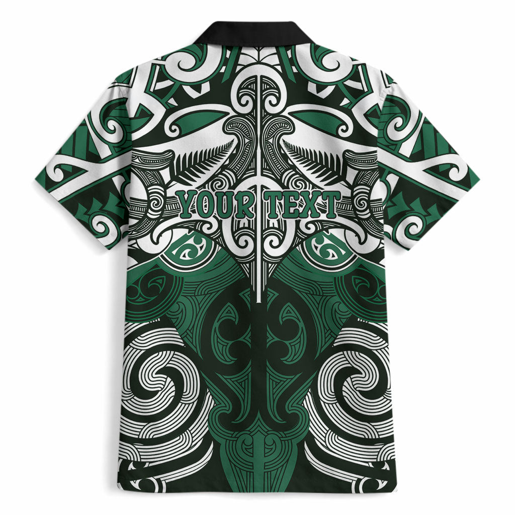 Personalised Maori Ngai Tahu Hawaiian Shirt Silver Fern Kowhaiwhai Art