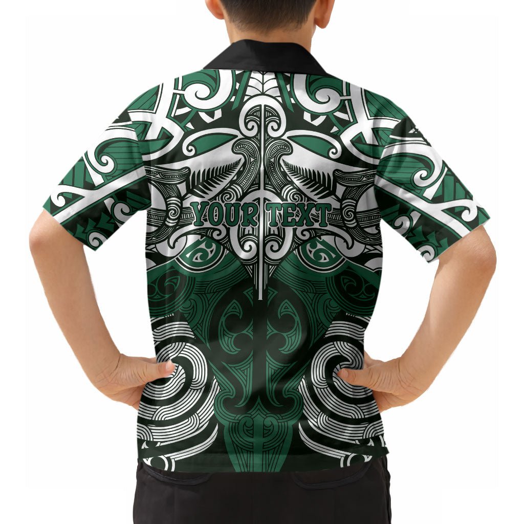 Personalised Maori Ngai Tahu Hawaiian Shirt Silver Fern Kowhaiwhai Art