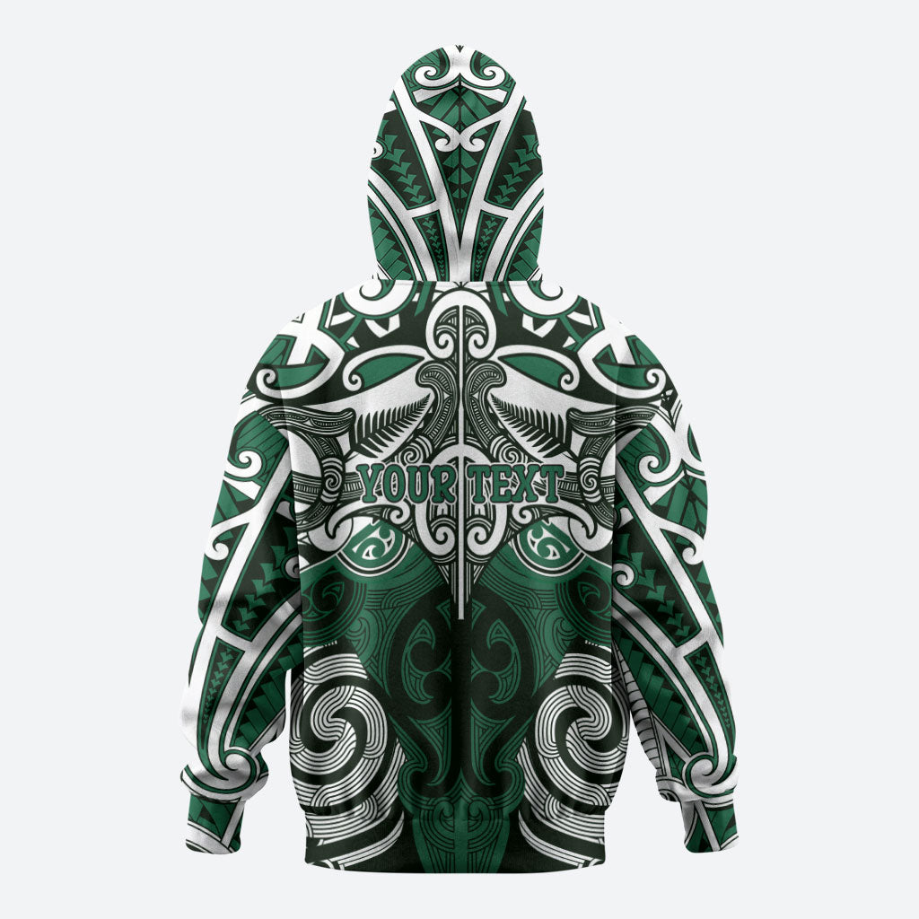 Personalised Maori Ngai Tahu Hoodie Silver Fern Kowhaiwhai Art