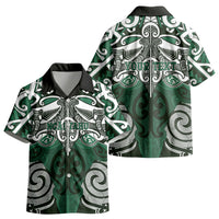 Personalised Maori Ngai Tahu Kid Hawaiian Shirt Silver Fern Kowhaiwhai Art