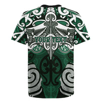 Personalised Maori Ngai Tahu Rugby Jersey Silver Fern Kowhaiwhai Art