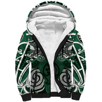 Personalised Maori Ngai Tahu Sherpa Hoodie Silver Fern Kowhaiwhai Art