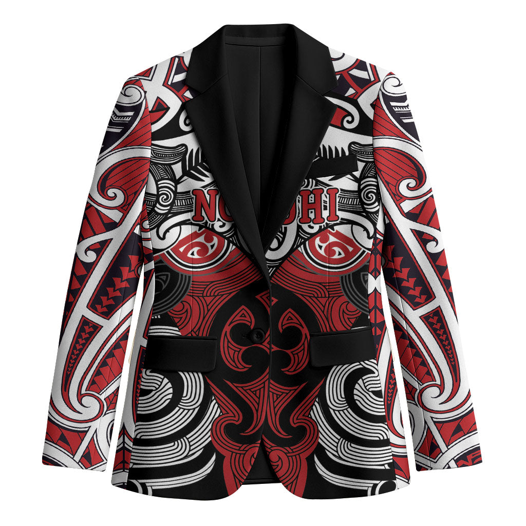 Personalised Maori Ngapuhi Blazer Silver Fern Kowhaiwhai Art