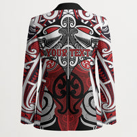 Personalised Maori Ngapuhi Blazer Silver Fern Kowhaiwhai Art