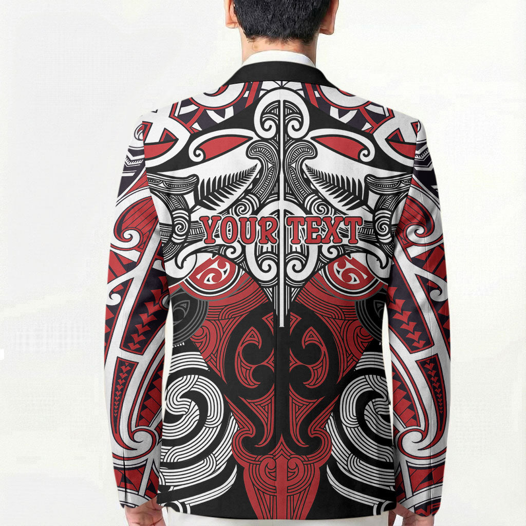 Personalised Maori Ngapuhi Blazer Silver Fern Kowhaiwhai Art