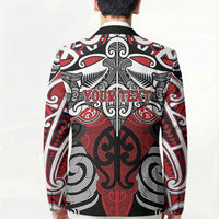 Personalised Maori Ngapuhi Blazer Silver Fern Kowhaiwhai Art