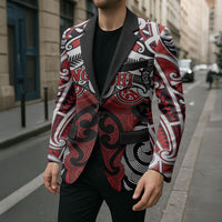 Personalised Maori Ngapuhi Blazer Silver Fern Kowhaiwhai Art