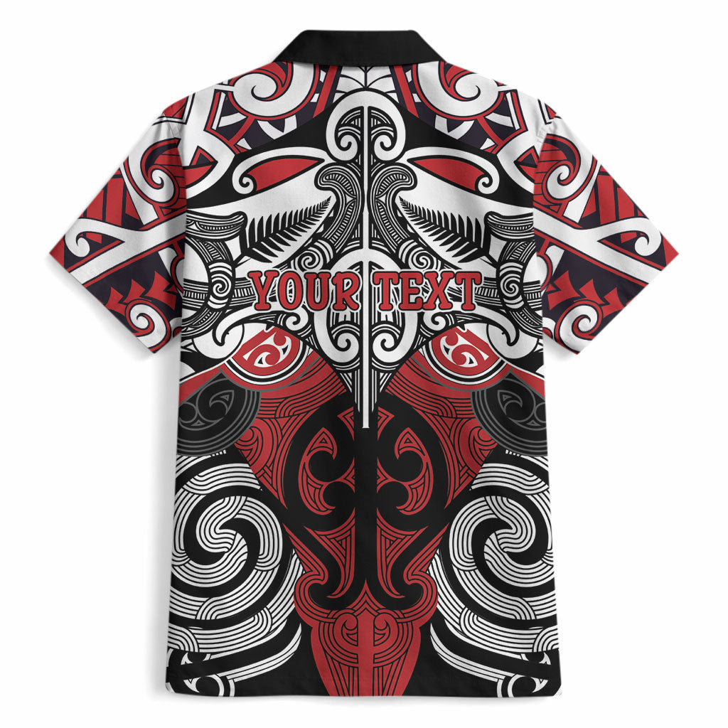 Personalised Maori Ngapuhi Hawaiian Shirt Silver Fern Kowhaiwhai Art