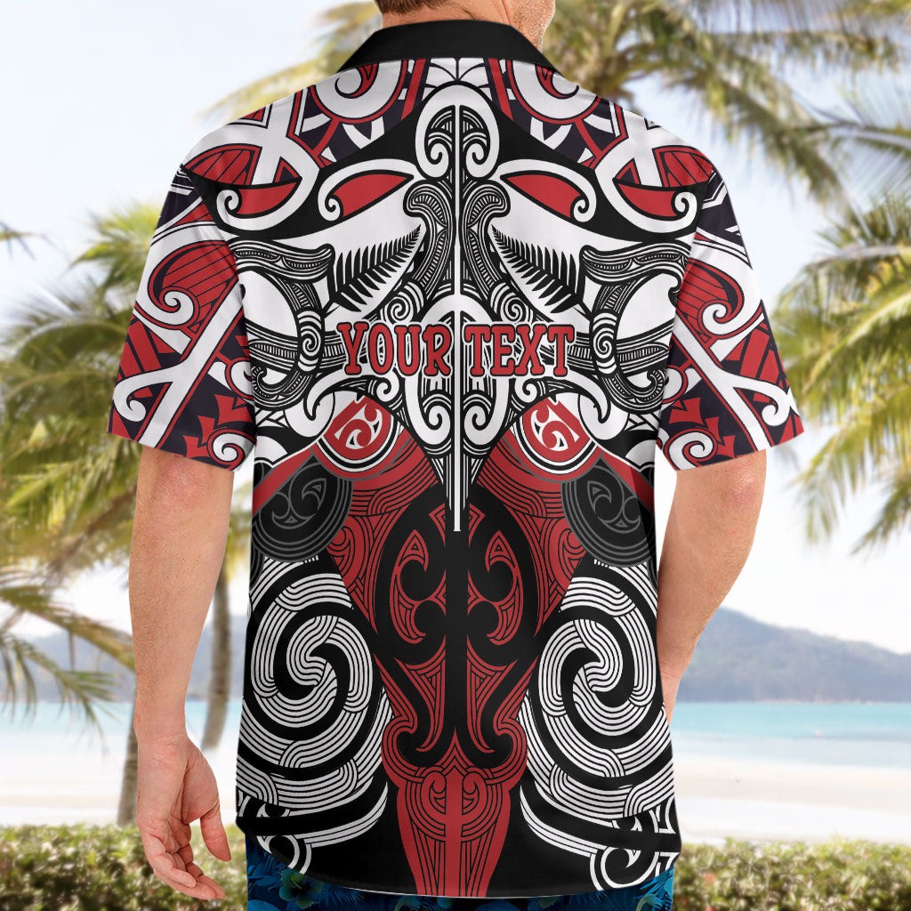Personalised Maori Ngapuhi Hawaiian Shirt Silver Fern Kowhaiwhai Art