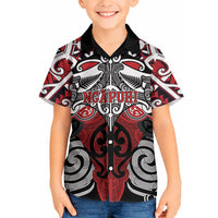Personalised Maori Ngapuhi Hawaiian Shirt Silver Fern Kowhaiwhai Art