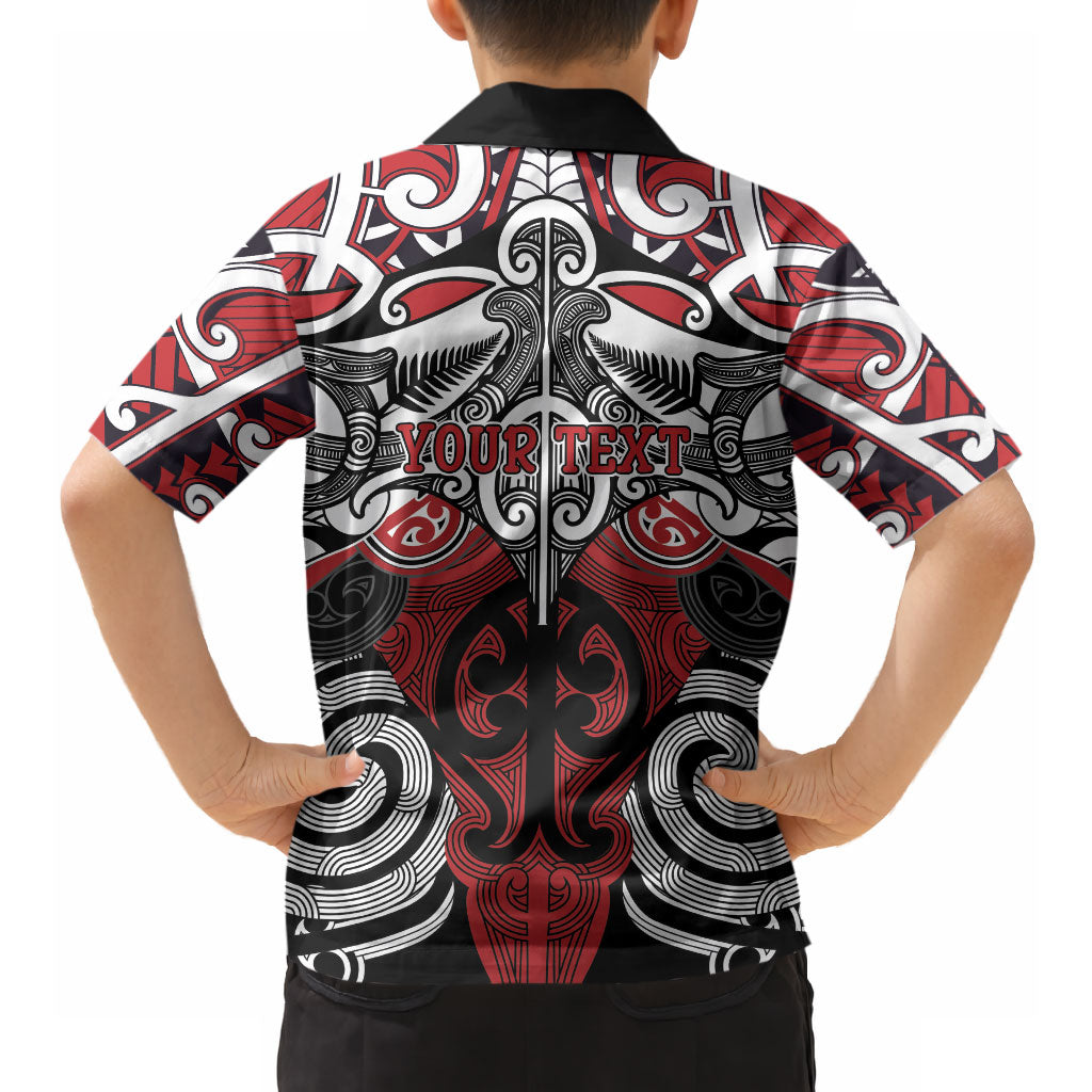 Personalised Maori Ngapuhi Hawaiian Shirt Silver Fern Kowhaiwhai Art